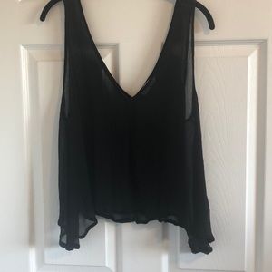 Black sheer tank top